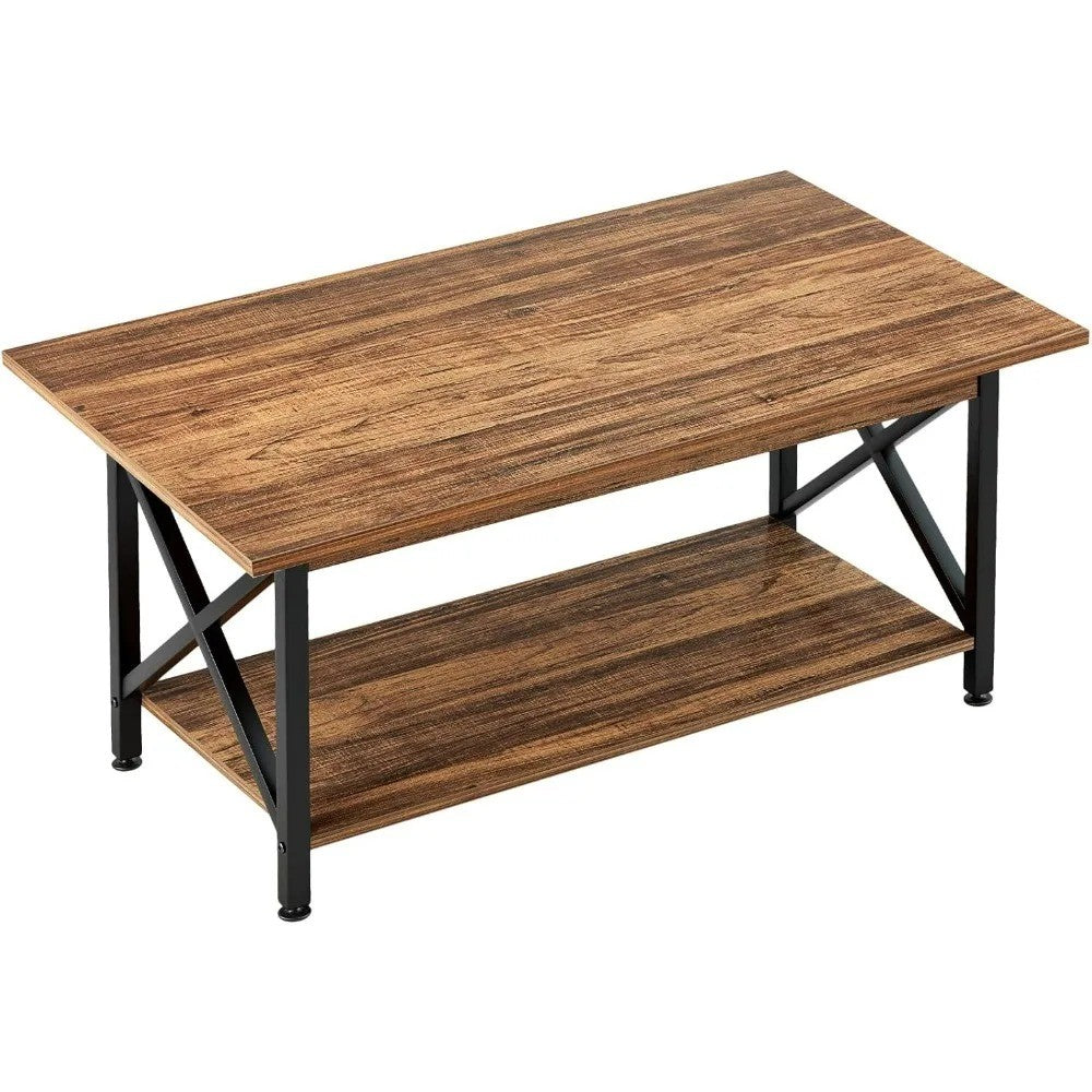 New Rectangle Coffee Wood Living Room Table Farmhouse Tea Table
